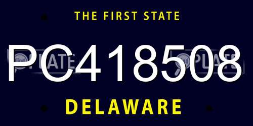 PC418508 Delaware License Plate