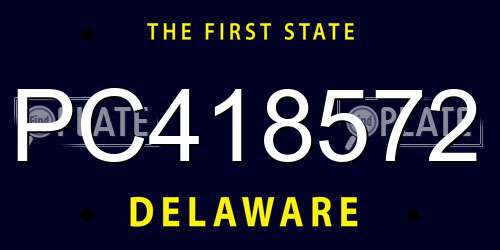 PC418572 Delaware License Plate