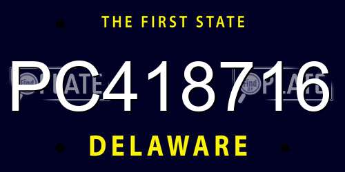 PC418716 Delaware License Plate