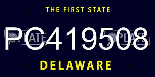 PC419508 Delaware License Plate