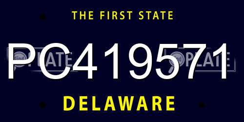 PC419571 Delaware License Plate