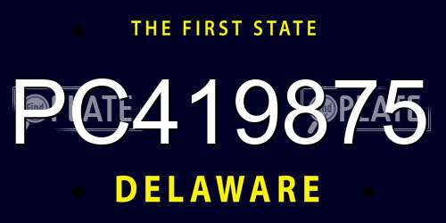 PC419875 Delaware License Plate
