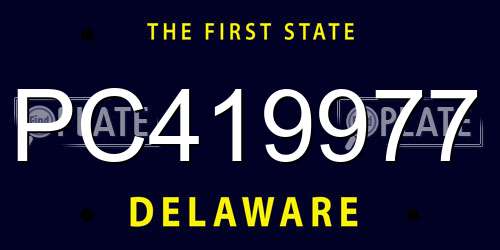 PC419977 Delaware License Plate
