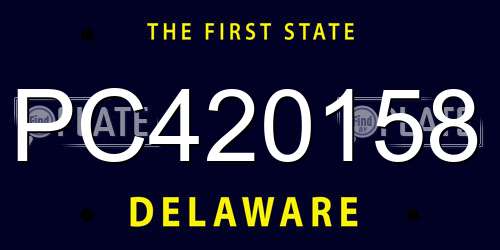 PC420158 Delaware License Plate