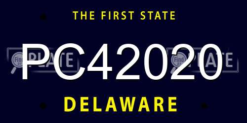 PC42020 Delaware License Plate