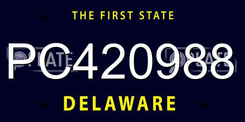 PC420988 Delaware License Plate