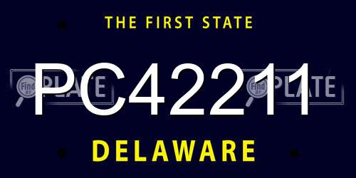 PC42211 Delaware License Plate