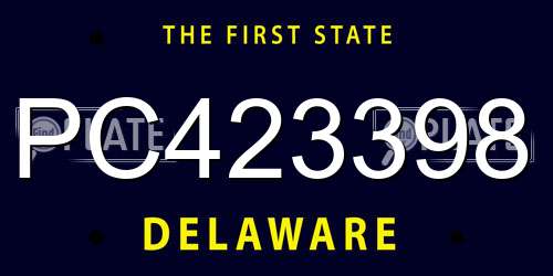 PC423398 Delaware License Plate