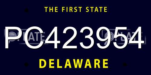 PC423954 Delaware License Plate