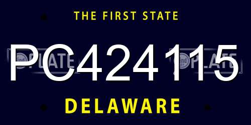 PC424115 Delaware License Plate