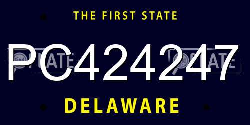 PC424247 Delaware License Plate