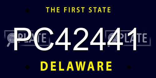 PC42441 Delaware License Plate