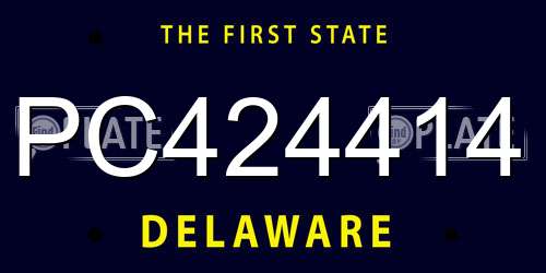PC424414 Delaware License Plate