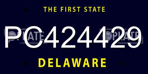 PC424429 Delaware License Plate