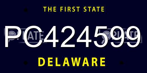 PC424599 Delaware License Plate