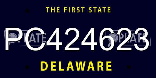 PC424623 Delaware License Plate