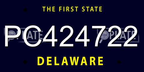 PC424722 Delaware License Plate