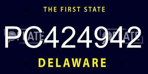 PC424942 Delaware License Plate