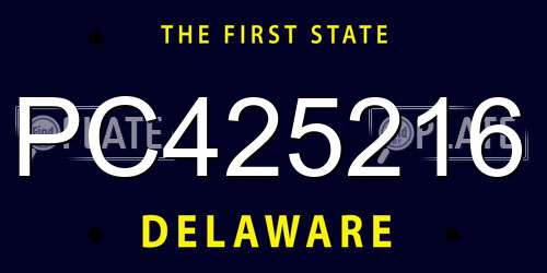 PC425216 Delaware License Plate