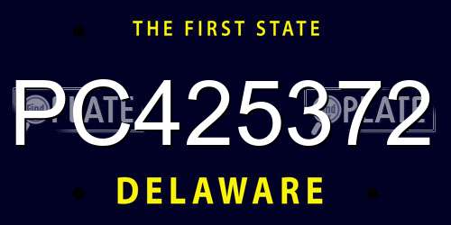 PC425372 Delaware License Plate