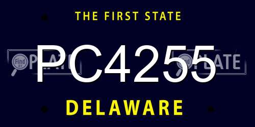 PC4255 Delaware License Plate