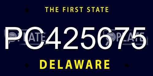 PC425675 Delaware License Plate