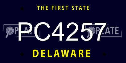 PC4257 Delaware License Plate