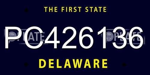 PC426136 Delaware License Plate