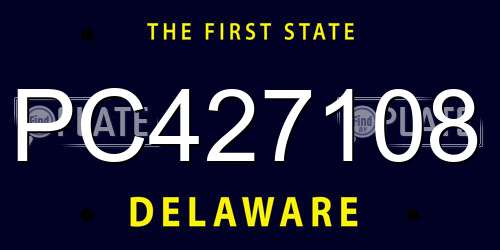 PC427108 Delaware License Plate