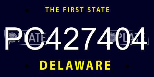 PC427404 Delaware License Plate