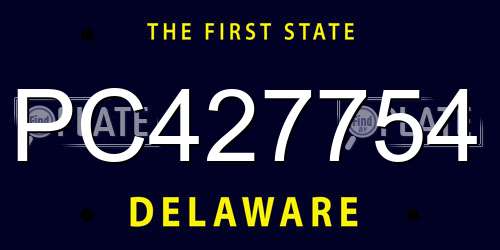 PC427754 Delaware License Plate