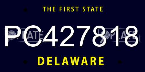 PC427818 Delaware License Plate