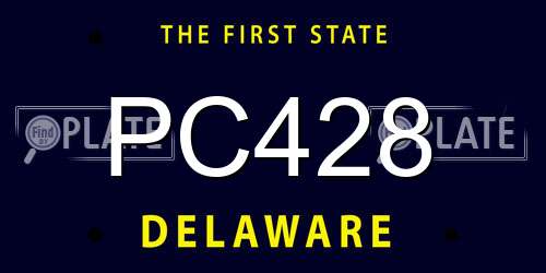 PC428 Delaware License Plate