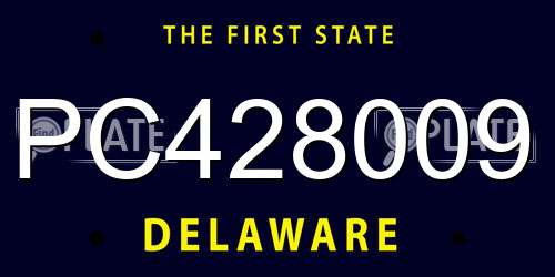 PC428009 Delaware License Plate