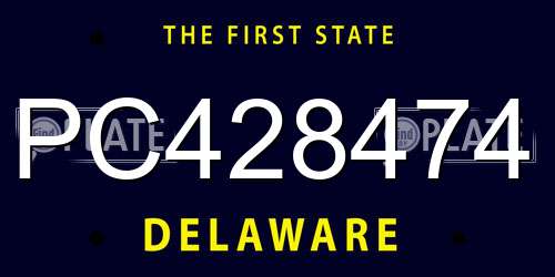 PC428474 Delaware License Plate