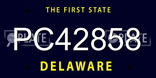 PC42858 Delaware License Plate
