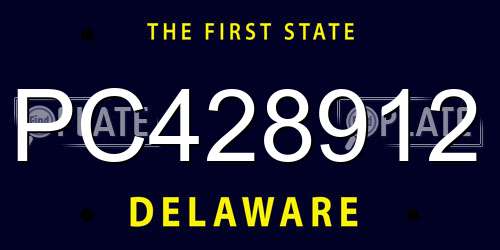 PC428912 Delaware License Plate
