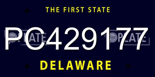 PC429177 Delaware License Plate