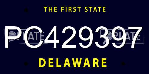 PC429397 Delaware License Plate