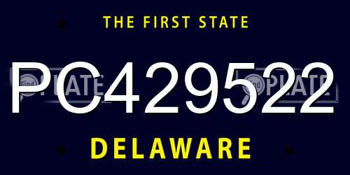 PC429522 Delaware License Plate