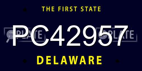 PC42957 Delaware License Plate