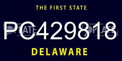 PC429818 Delaware License Plate