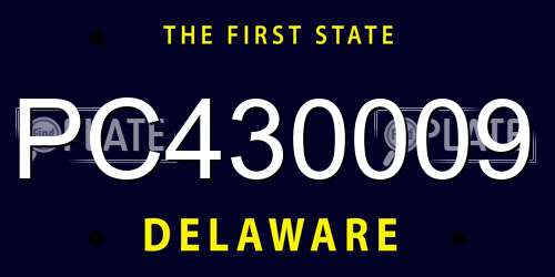 PC430009 Delaware License Plate