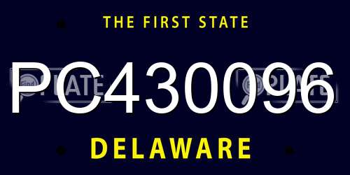 PC430096 Delaware License Plate