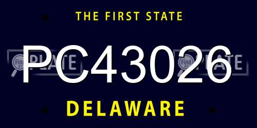 PC43026 Delaware License Plate