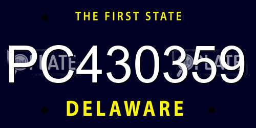 PC430359 Delaware License Plate
