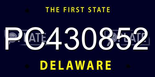 PC430852 Delaware License Plate