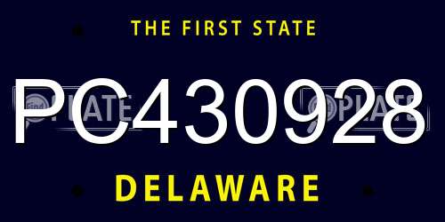 PC430928 Delaware License Plate
