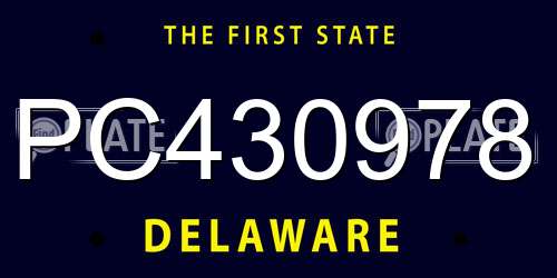 PC430978 Delaware License Plate