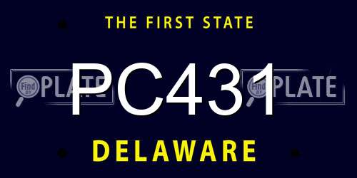 PC431 Delaware License Plate